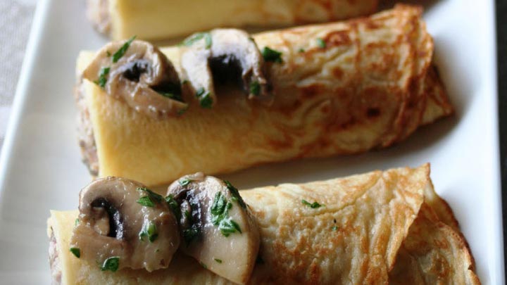 CREPES MUSHROOM and HAM